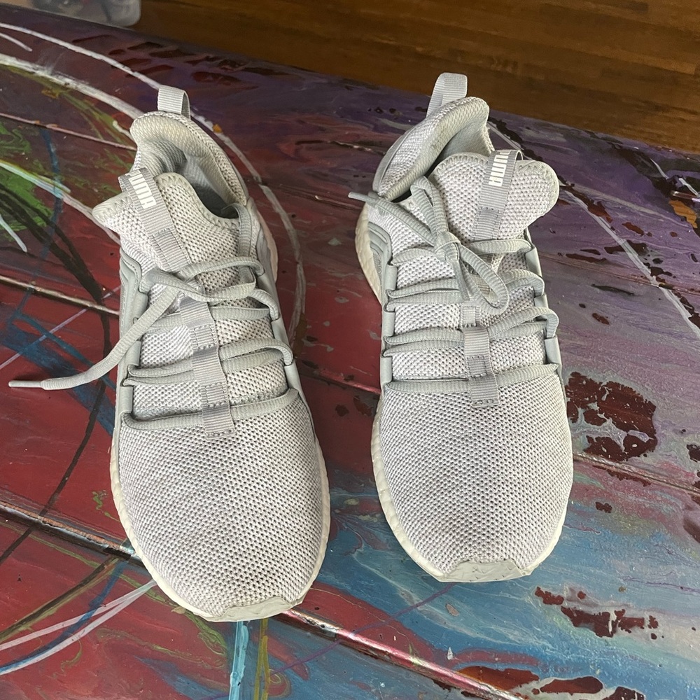 Puma Light Gray Mesh Sneakers